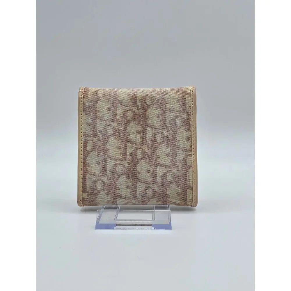 Christian Dior Trotter Wallet Pink Monogram Canvas Rhinestone #1 Compact Wallet
